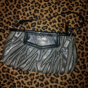 Coach Silver Tiger Striped Purse